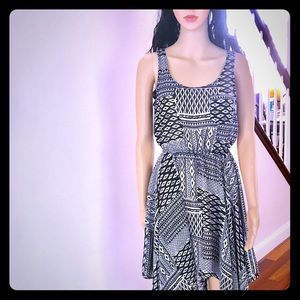 Geometric Black and White Sheer Sundress
